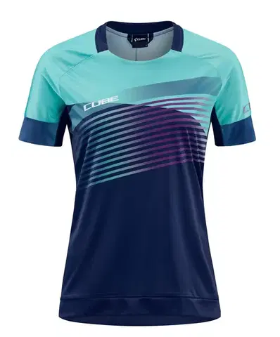 Cyklistické dresy Cube Teamline Round Neck Jersey W Veľkosť: L