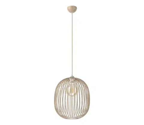 Svietidlá  Závesný luster na lanku DESTELLO, 1xE27/15W/230V, priemer 33 cm, béžový LM-1.324/BEŻ