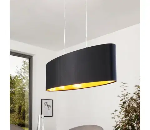 Svietidlá Eglo 55266 - Luster na lanku MASERLO 2xE27/60W/230V čierna 55266
