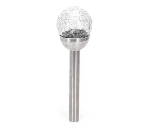 LED osvetlenie  B.V.  - LED solárna lampa LED/0,006W/1,2V 37,8cm chróm 2700K IP44 B10201NM6