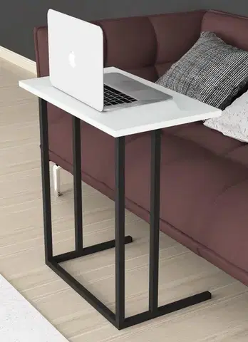 Stoly a stolíky SORIA kovový stolík na notebook, biela