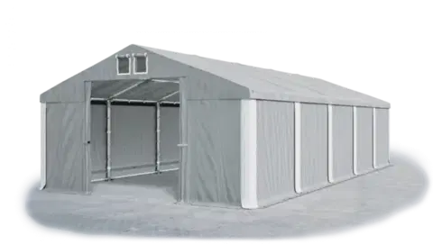 Záhrada Skladový stan 5x10x2,5m strecha PVC 560g/m2 boky PVC 500g/m2 konštrukcie ZIMA PLUS Šedá Šedá Bílá