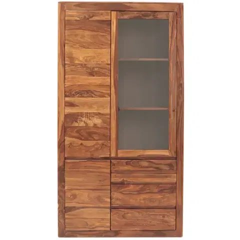 Knižnice Vitrína Tina 100x190x45 indický masív palisander