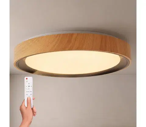 Svietidlá BRILAGI - LED stmievateľné stropné svietidlo FLOCO LED/48W/230V pr. 40 cm drevo/čierna+DO WO800-OEM51-40-BLK