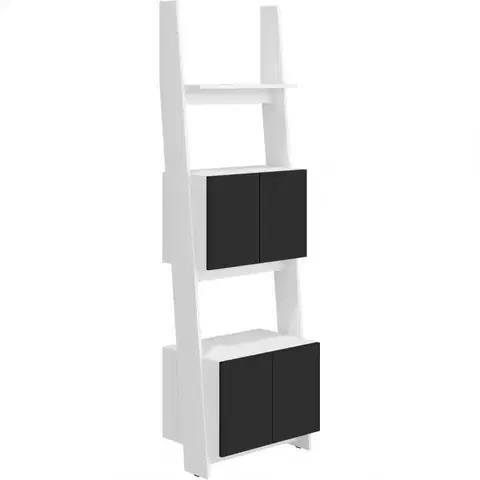 Regály Regál Rack 60-2D Biely/čierna