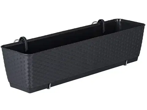 Kvetináče a truhlíky NABBI DRL600PW plastový balkónový kvetináč 59 cm antracit