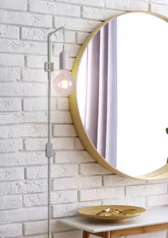 Nástenné svetlá Biela nástenná lampa s káblom Laren Ledea lampa