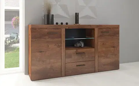 Komody a skrinky Kombinovaná komoda BRUMA dub lefkas