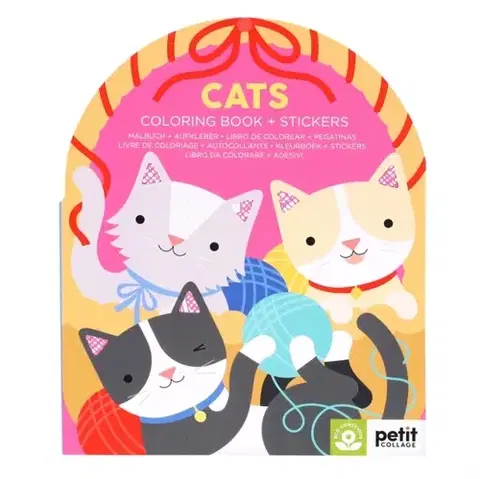 Nalepovačky, vystrihovačky, skladačky Cats Coloring Book + Stickers - Collage