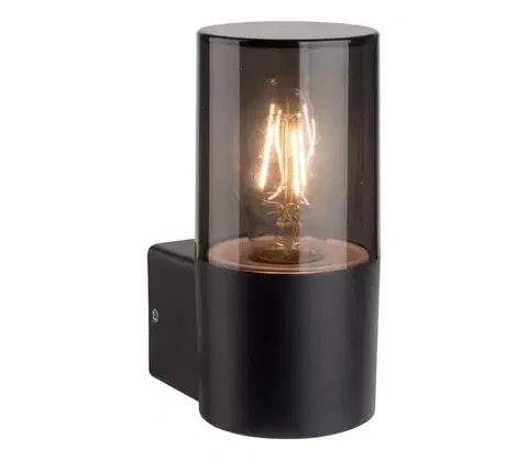 Svietidlá  Vonkajšie nástenné svietidlo 1xE27/40W/230V IP44 čierne/dymové OUTDOOR WALL LIGHT E27 XD ROU
