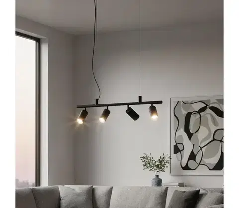 Svietidlá Ideal Lux - LED Luster na lanku DYNAMITE 4xGU10/7W/230V CRI 90 čierna 231341