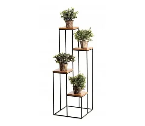 Stojany na kvetiny HowHomely Stojan na kvety 110x40 cm čierna/hnedá 10-1538M