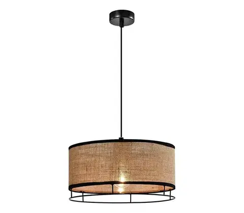 Svietidlá  Závesný luster na lanku ARDI 1xE27/40W/230V hnedá/čierna 31-38388