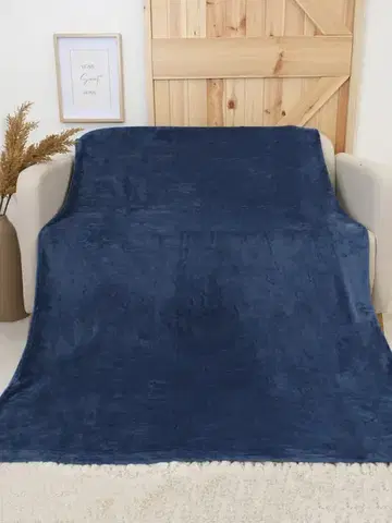 Deky MKLozkoviny.sk Deka mikroplyš Exclusive 150 × 200 cm – Laura námornícka modrá