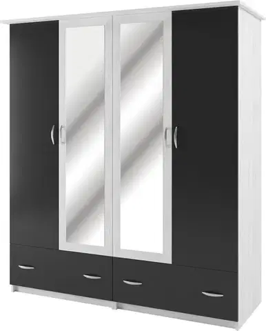 Šatníkové skrine SONATE šatníková skriňa 4D, antracit/light artwood