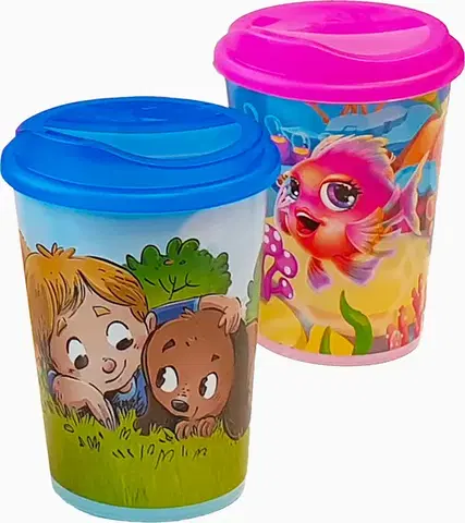 Detské hrnčeky TVAR - Pohár 250ml s náustkom detský motív, umelá hmota, rôzne motívy
