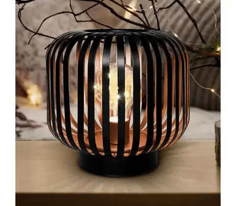 Svietidlá  WO3103 - LED Dekoračná stolná lampa LED/3xAA čierna/meď WO3103