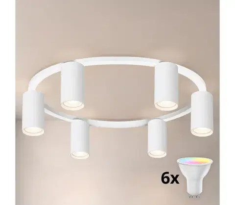 Svietidlá BRILAGI - LED RGBW Stmievateľné stropné svietidlo SELE 6xGU10/6,5W/230V biela BG5286+AI2323