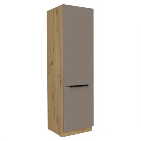 Kuchynské dolné skrinky KONDELA Frisbo 60 DK-210 2F potravinová skriňa čierna / orech