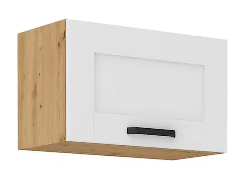 Kuchynské horné skrinky KONDELA Lula 60 GU-36 1F horná kuchynská skrinka biela / dub artisan