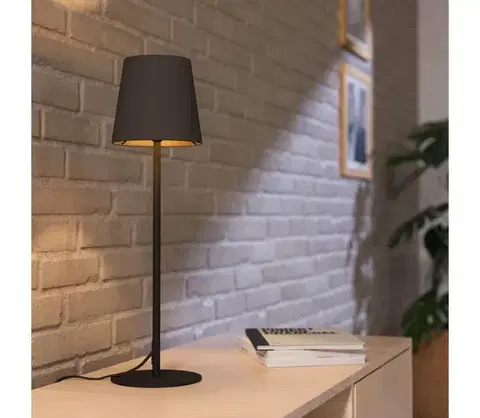 Lampy Eglo 901129 - Stolná lampa FIORANA 1xE14/40W/230V čierna/hnedá 901129