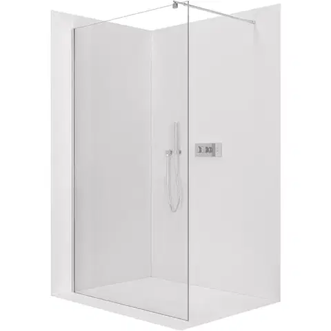 Sprchové dvere CERANO - Sprchová zástena Walk-in Onyx Round Ľ/P - 6 mm - chróm, transparentné sklo - 100x190 CER-670888