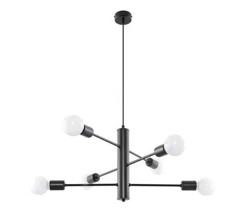 Svietidlá  Luster na lanku DUOMO 6 6xE27/60W/230V čierna SL.0305