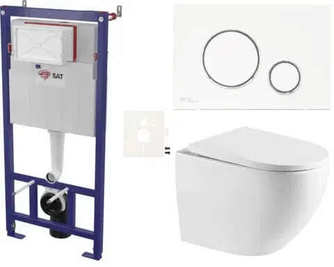 Záchody Závěsný WC set do lehkých stěn / předstěnová SAT SIKOSSREX6770K SIKOSSREX6770K