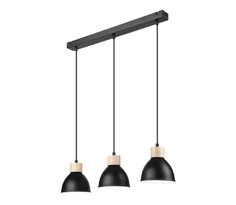 Svietidlá  Luster na lanku NICO 3xE27/60W/230V čierna LM-3.143 black