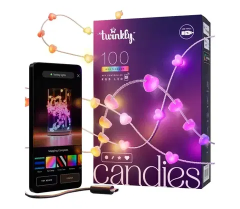 Vianočné dekorácie Twinkly TWKH100RGB-T - LED RGB Stmievateľná svetelná reťaz 100xLED 8 m USB Wi-Fi TWKH100RGB-T