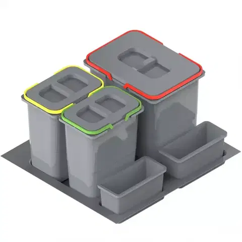 Koše na triedenie odpadkov Nádoba na odpad Praktiko 60 trojdielna (1x15l + 2x7l)