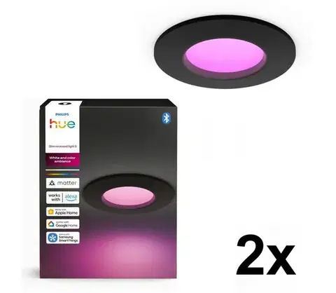 LED osvetlenie Philips - SADA 2x LED RGBW stmievateľné kúpeľňové podhľadové svietidlo Hue SLIM LED/8,3W/230V IP44 2xP7618