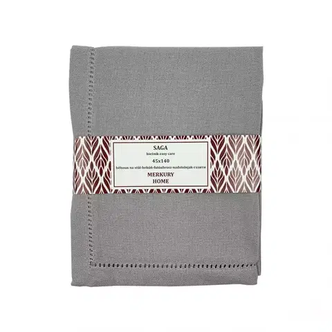 Bytový textil Behúň SAGA svetlošedá 45x140 easy care