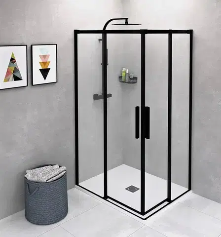 Sprchové dvere POLYSAN - ALTIS BLACK obdĺžniková sprchová zástena 1000x900 L/P varianta, rohový vstup AL1512BAL1592B