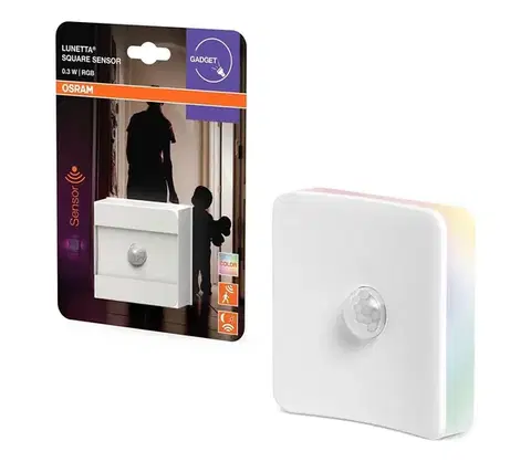 Svietidlá Osram-LED RGB orientačné svietidlo do zásuvky so snímačom LUNETTA LED/0,3W/230 4099854530692