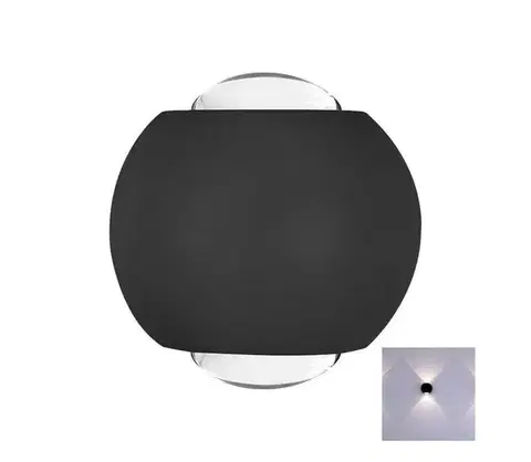 LED osvetlenie  LED Vonkajšie nástenné svietidlo LED/2W/230V 3000K IP54 čierna 10584