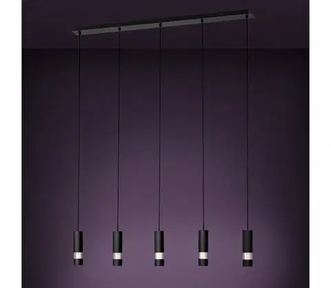 Svietidlá Eglo 39706 - LED Luster na lanku BERNABETA 5xGU10/4,6W/230V čierna 39706