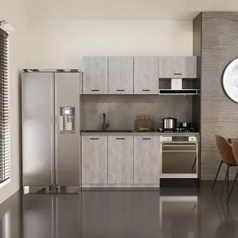 Modulový kuchynský nábytok Kuchynská linka 180 betón/biela