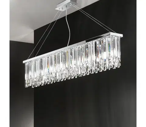 Svietidlá Ondaluce - Krištáľový luster na lanku BATIDA 8xE14/10W/230V lesklý chróm SO.BATIDA/GR