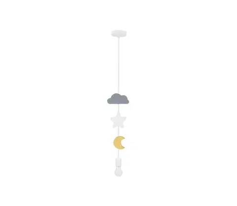 Svietidlá  Detský luster TRIO na lanku 1xE27/20W/230V šedá/biela/žltá 31-12081
