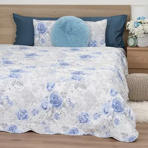Prikrývky 4Home Prehoz na posteľ Roses in blue, 220 x 240 cm + 2x 40 x 40 cm