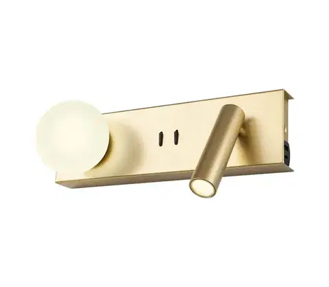 Svietidlá Redo 01-4661 - LED nástenné svietidlo NORMA LED/5W/230V + LED/3W CRI 90 USB zlaté 01-4661
