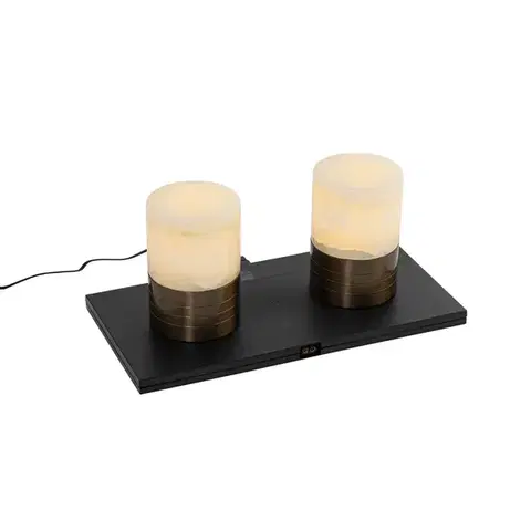 Lampy Sada 2 stolných lamp tmavobronzová RGBW nabíjateľná - Alessia