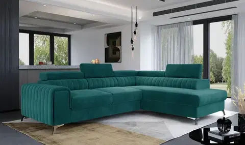 Rohové sedačky LAURA 38 rozkladacia rohova sedacka Mat Velvet 75