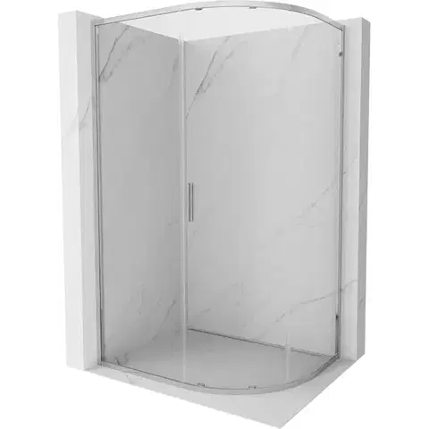 Sprchovacie kúty MEXEN/S - Exo štvrťkruhový asymetrický posuvný sprchovací kút 120 x 90, transparent, chróm 8131-120-090-01-00