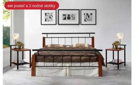Manželské postele Výhodný set HIERO posteľ 180 + nočné stolíky 