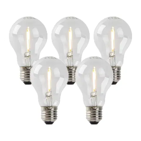LED osvetlenie Sada 5 LED žiaroviek E27 A60 1W 80lm 2200K