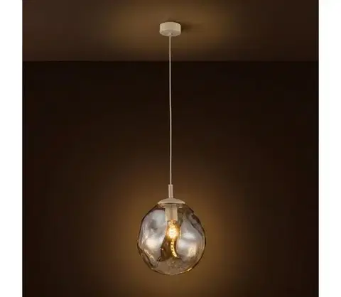 Svietidlá BRILAGI - Luster na lanku VULCANO 1xE27/15W/230V pr. 25 cm béžová/dýmová béžová 11625