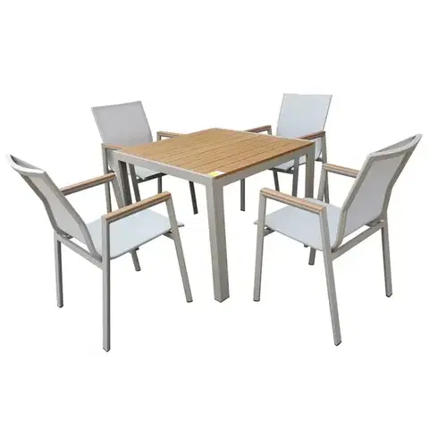 Záhradné zostavy Komplet záhradného jedálenského nábytku - polywood