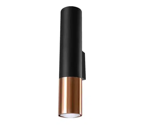 Svietidlá  SL.0944 - Nástenné svietidlo LOOPEZ 2xGU10/10W/230V čierna/meď SL.0944
